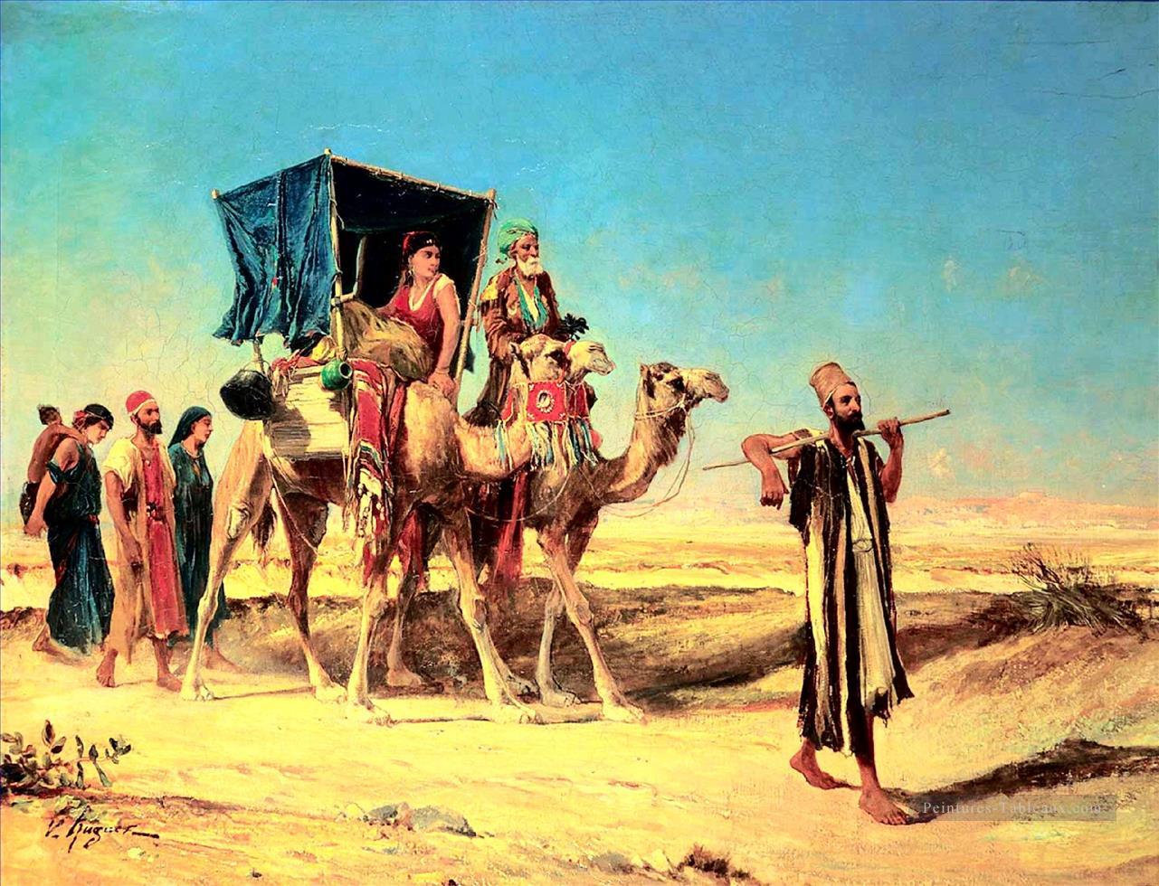 Caravane Victor Huguet orientaliste Peintures à l'huile